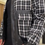 Deri Detaylı Ekose Ceket