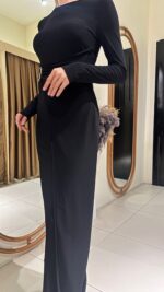 Uzun Tokalı Elbise - Görsel 2