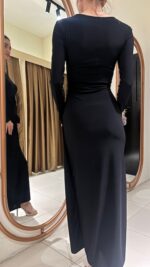 Uzun Tokalı Elbise - Görsel 5