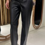 Deri Yüksek Bel Pantolon