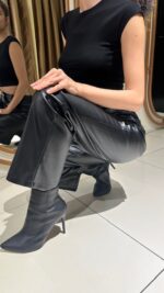 Deri Yüksek Bel Pantolon - Görsel 3