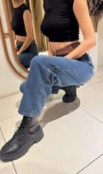 Mom's Kemerli Kot Pantolon - Görsel 5