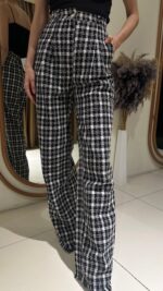 Ekose palazo Pantolon - Görsel 2