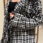 Ekose Saçaklı Ceket